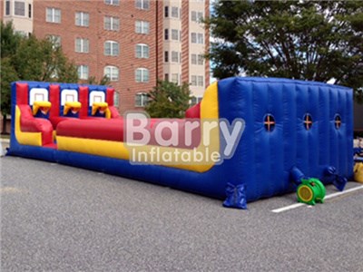 Hot Inflatable Interactive Sport Games Inflatable Bungee Run With Basketball Hoop For Sale BY-IG-021